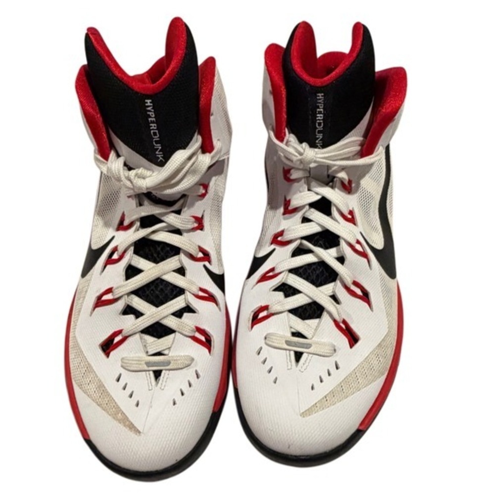 Nike‎ Hyperdunk 2014 Basketball Shoes Men's Size 9 White Red Black 653640-1